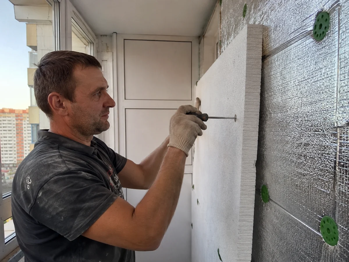 Утепление балкона — работа мастера